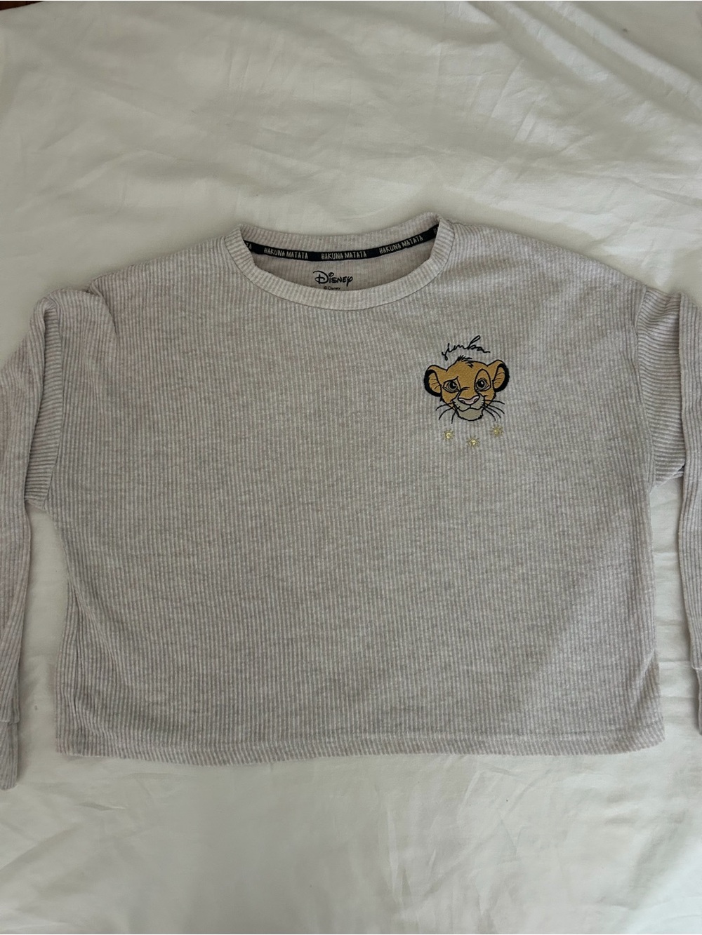 Disney Simba Tan Ribbed Long-Sleeve Top Large